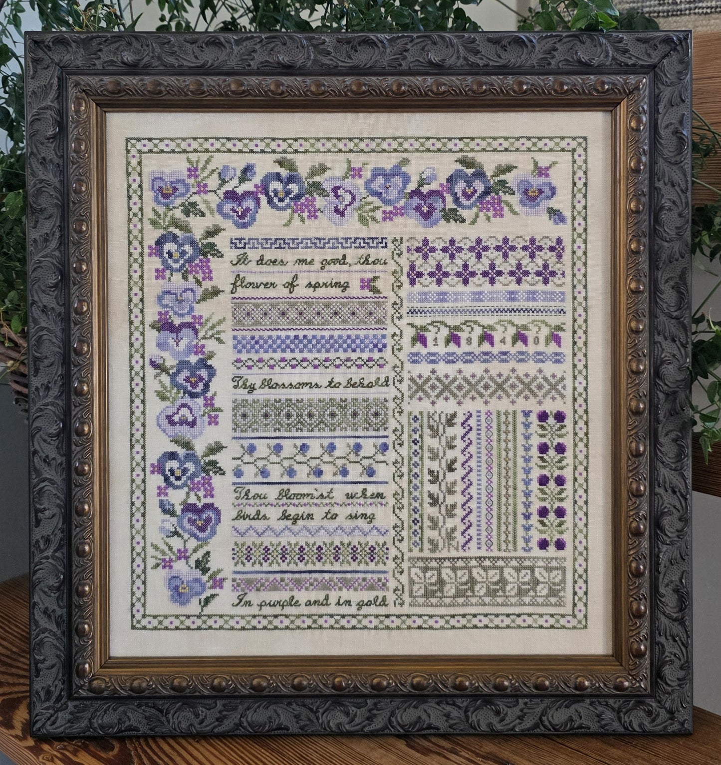 Pansy Garden Sampler Chart by Samplers Not Forgotten