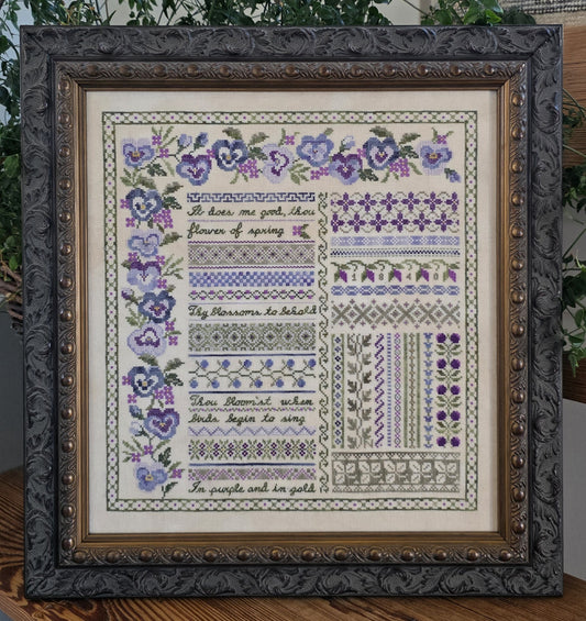 Pansy Garden Sampler Chart by Samplers Not Forgotten