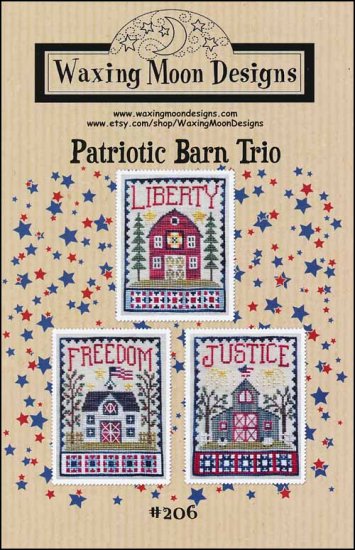 Patriotic Barn Trio by Waxing Moon Designs