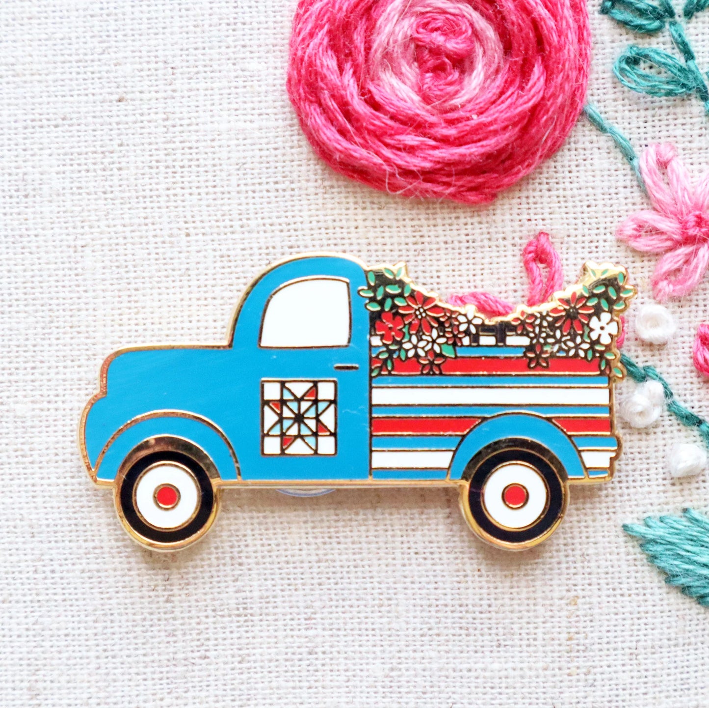 Patriotic Truck Needle Minder by Flamingo Toes