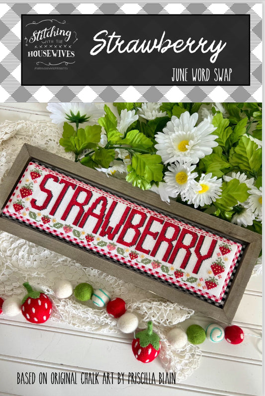 Strawberry Word Swap by Stitching with the Housewives