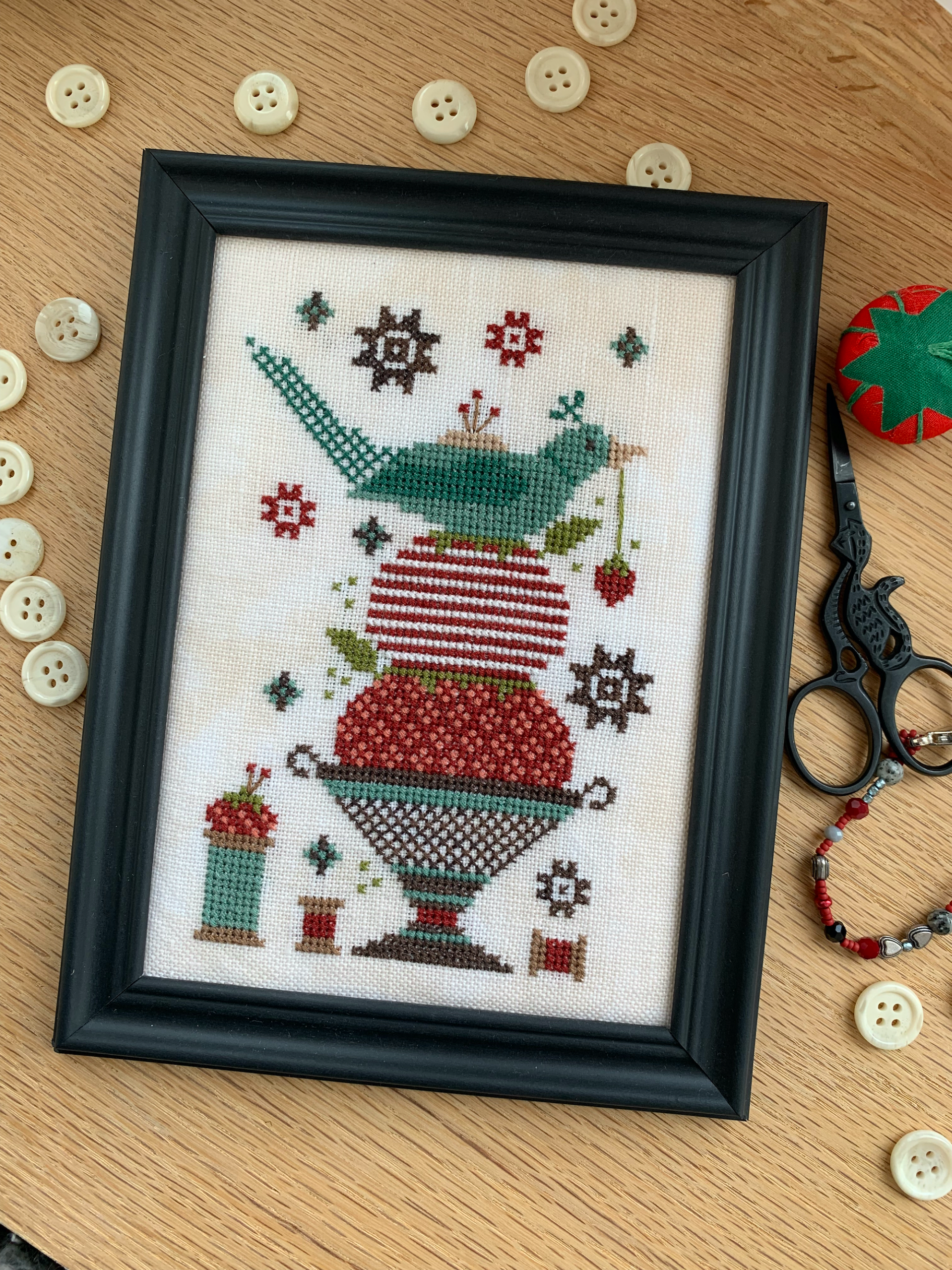 Threads of Time Sewing Bird by Stitches by Ethel – Millennial Fabrics