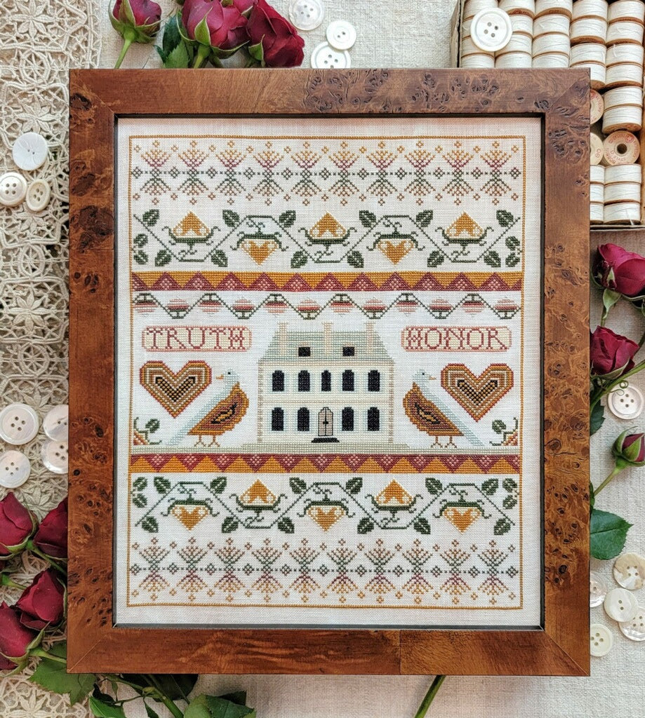 Truth and Honor Sampler by Kathy Barrick for Needlework Marketplace