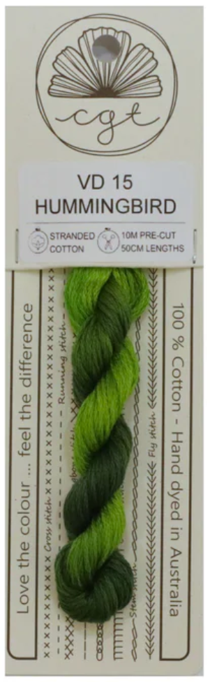 VD15 Hummingbird | 6 Strand Embroidery Floss by Cottage Garden Threads