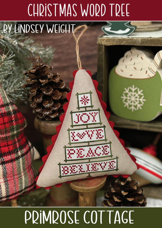 *Preorder* Christmas Word Tree by Primrose Cottage Stitches