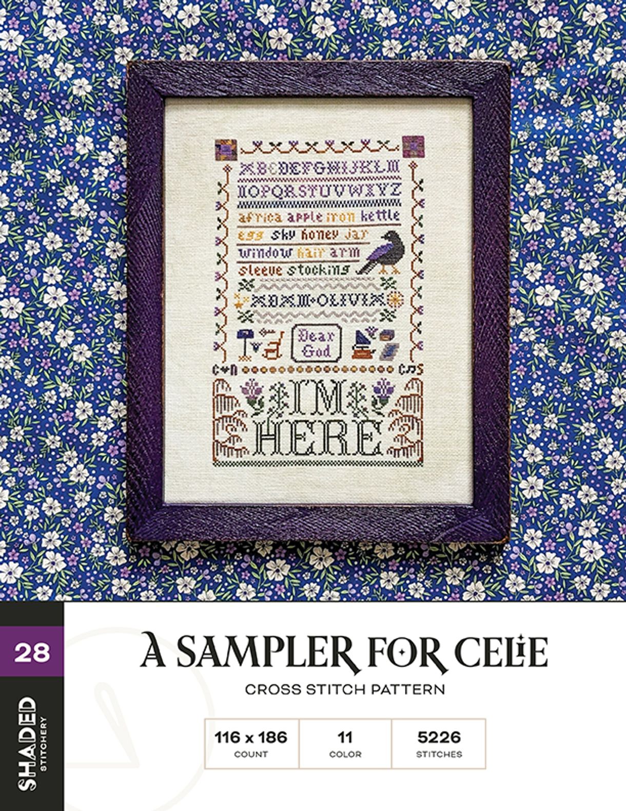 *PREORDER* A sampler for Celie by Shaded Stitchery for Needlework Marketplace