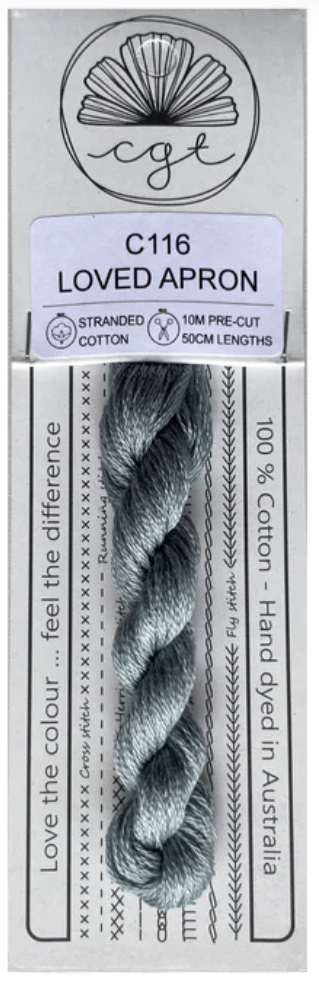 C116 Loved Apron (Cottagecore Collection) | 6 Strand Embroidery Floss by Cottage Garden Threads