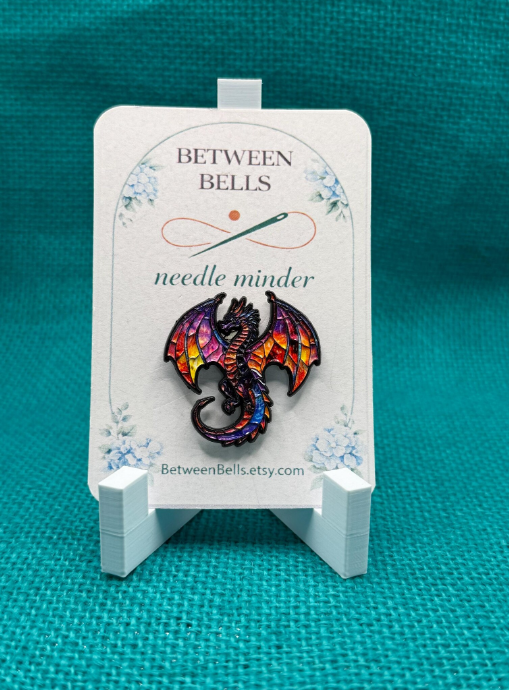 "Stained Glass Dragon" Needle Minder by Between Bells