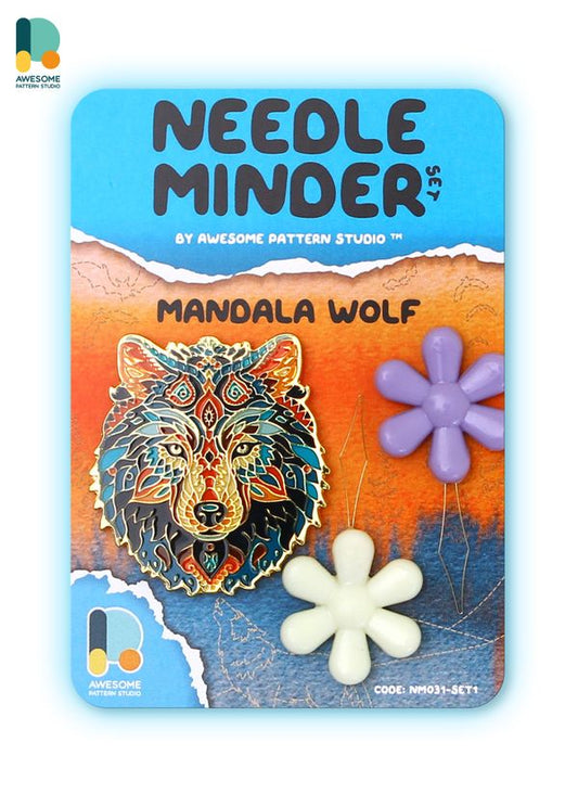 *Preorder* Mandala Wolf Needle Minder by Awesome Pattern Studio