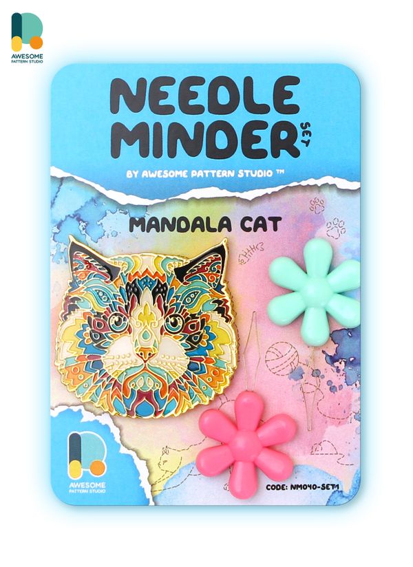 *Preorder* Mandala Cat Needle Minder by Awesome Pattern Studio