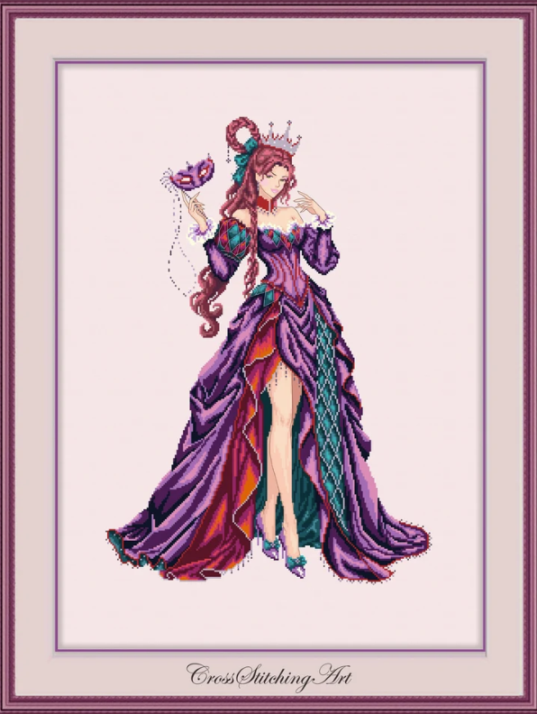 Karolina de Carreau, Queen of Diamonds by Cross Stitching Art