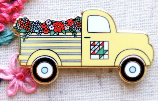 Spring Flower Vintage Truck Needle Minder by Flamingo Toes