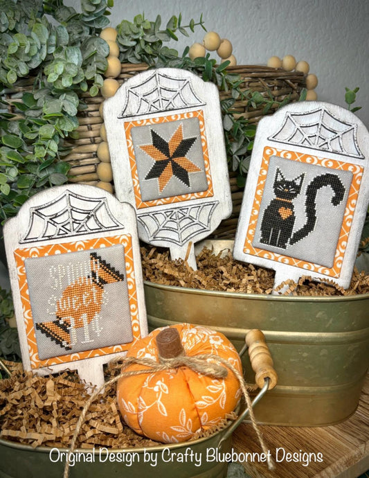 ✩Preorder✩ Halloween Stitchy Stakes by Crafty Bluebonnet Designs