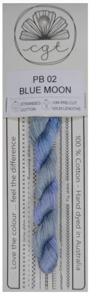 PB02 Blue Moon | 6 Strand Embroidery Floss by Cottage Garden Threads
