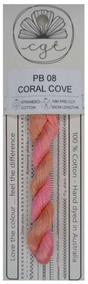PB08 Coral Cove | 6 Strand Embroidery Floss by Cottage Garden Threads