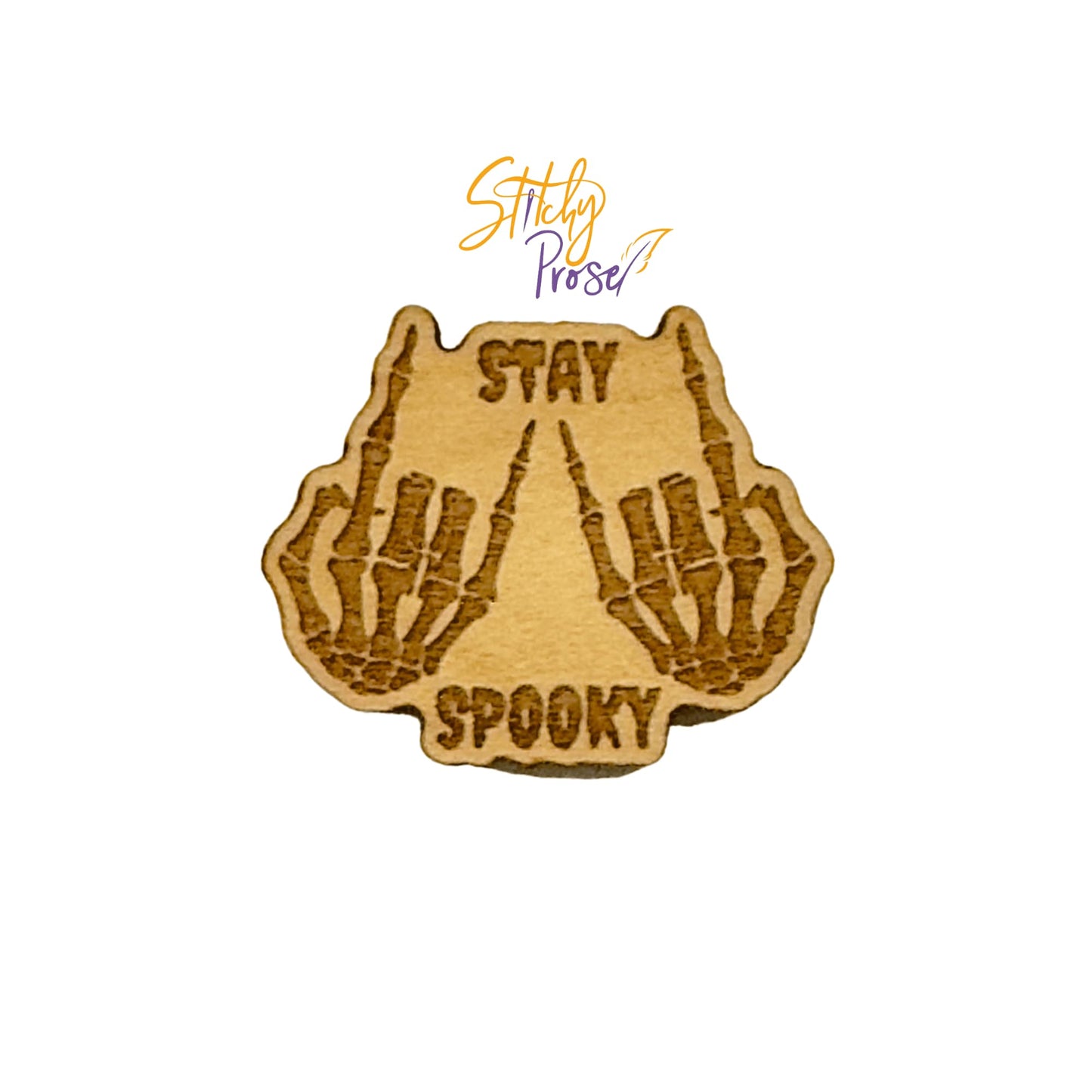 *PREORDER* Wooden Stay Spooky Needle Minder by Stitchy Prose for Needlework Marketplace