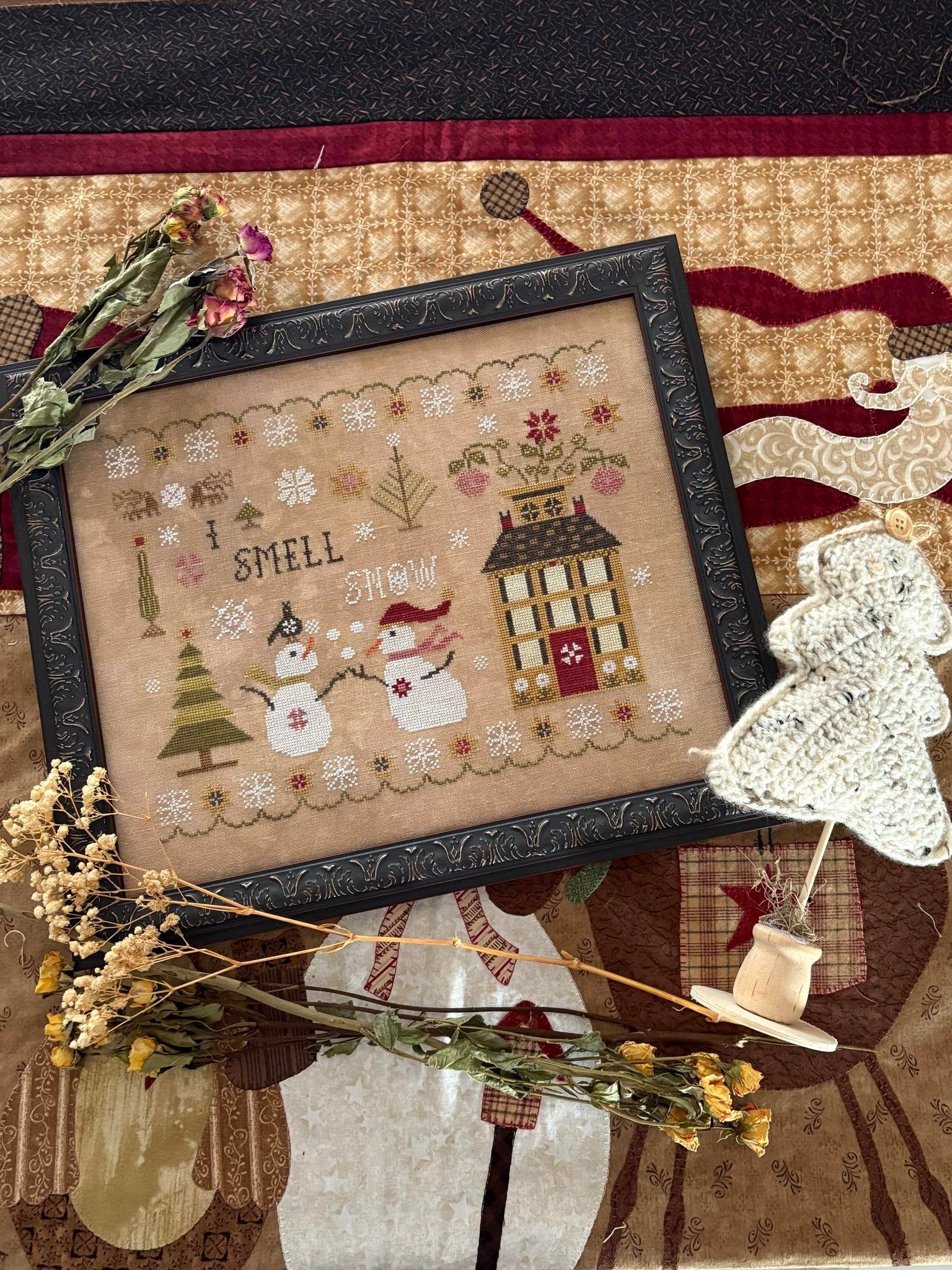 ✓ I Smell Snow by Pansy Patch Quilts and Stitchery-Cross Stitch-Pansy Patch Quilts and Stitchery-Millennial Fabrics