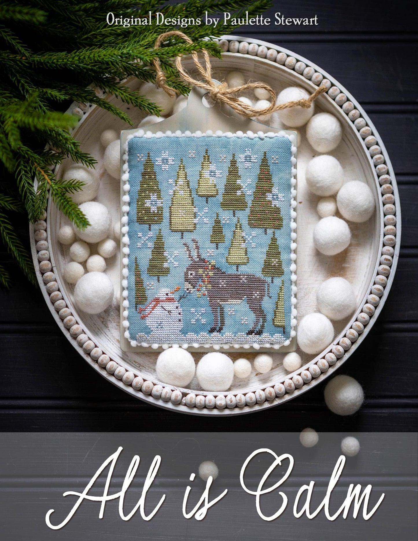 ✓ All is Calm by Plum Street Samplers-Cross Stitch-Plum Street Samplers-Millennial Fabrics
