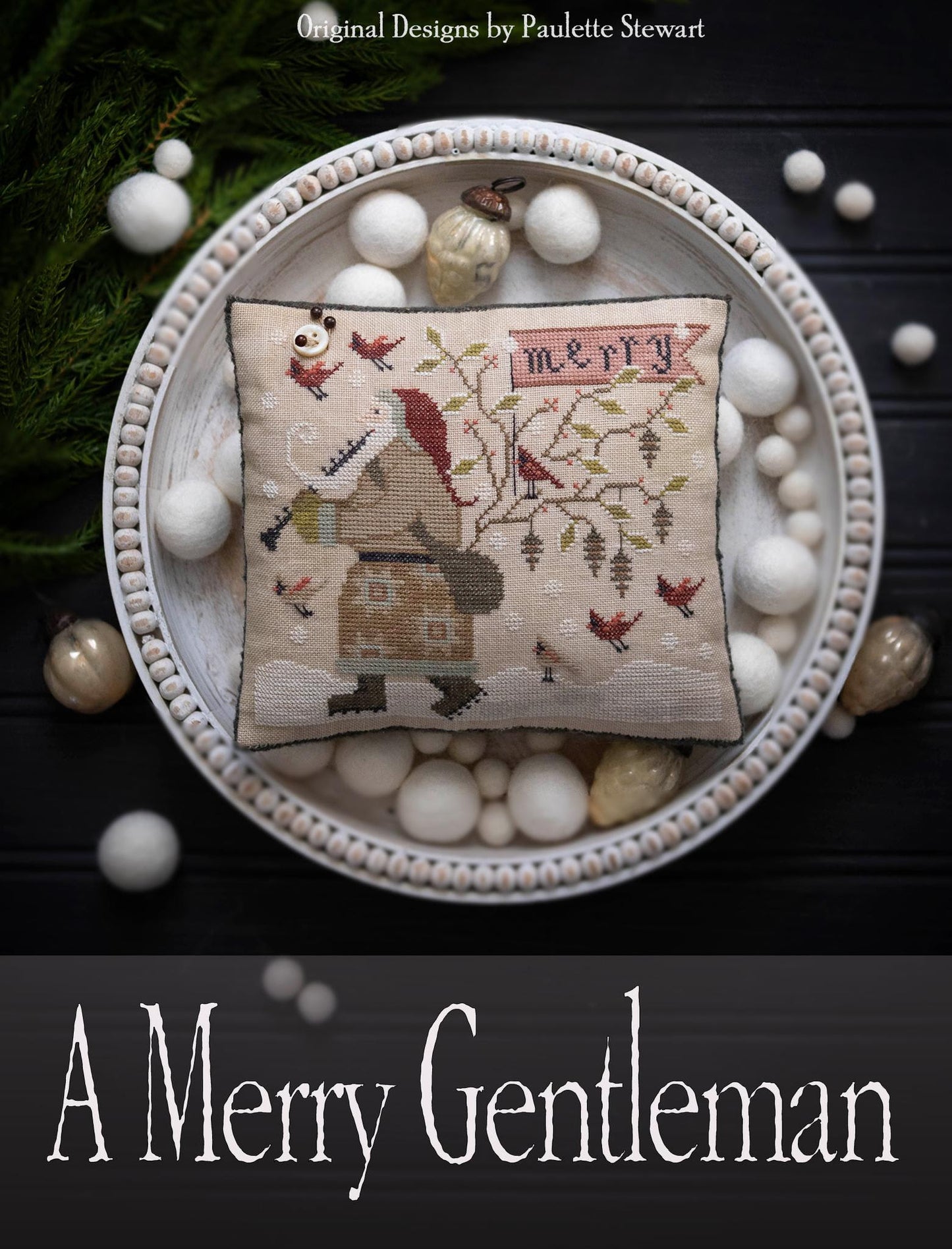 ✓ A Merry Gentleman by Plum Street Samplers-Cross Stitch-Plum Street Samplers-Millennial Fabrics