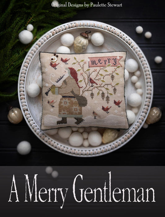 ✓ A Merry Gentleman by Plum Street Samplers-Cross Stitch-Plum Street Samplers-Millennial Fabrics