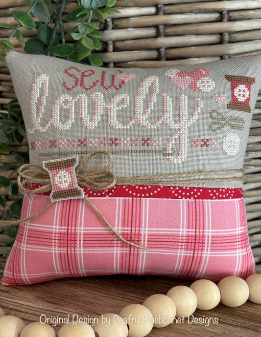 Lovely by Crafty Bluebonnet-Cross Stitch-Crafty Bluebonnet Designs-Millennial Fabrics