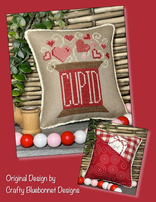 Cupid Spool by Crafty Bluebonnet-Cross Stitch-Crafty Bluebonnet Designs-Millennial Fabrics