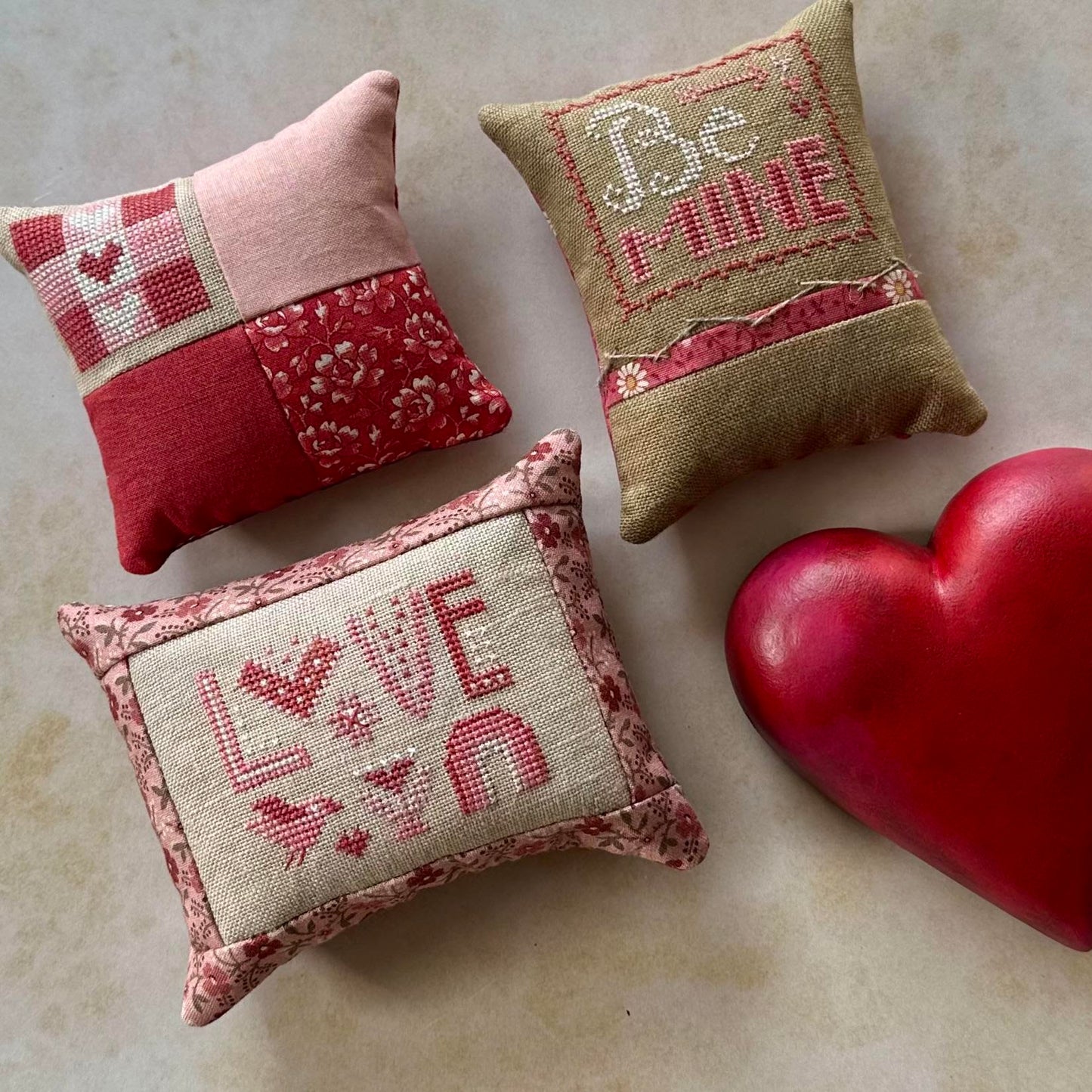 *January 26' Preorder* Love Triangle by Heart in Hand-Cross Stitch-Heart in Hand-Millennial Fabrics