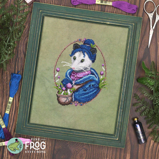 Opossum Forager by Fine Frog Stitching
