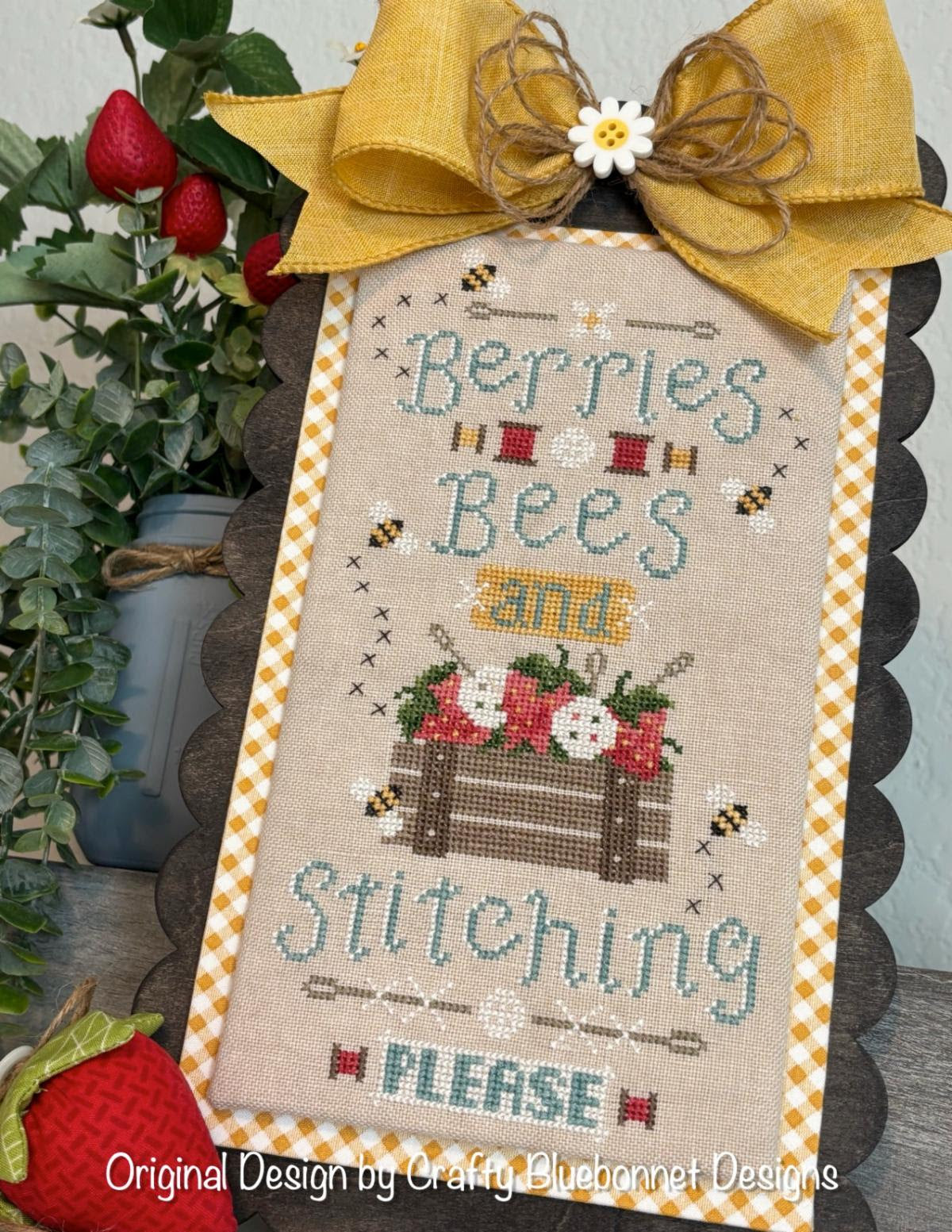 Berries, Bees and Stitching Please by Crafty Bluebonnet