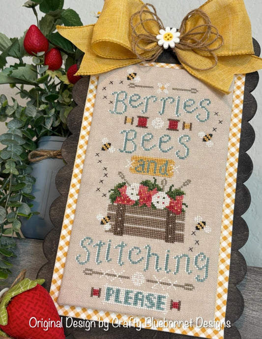 Berries, Bees and Stitching Please by Crafty Bluebonnet