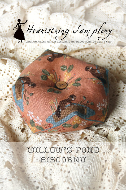 Willow's Pond Biscornu by Heartstring Samplerly