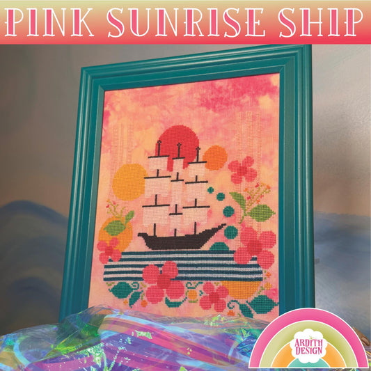Pink Sunrise Ship by Ardith Design