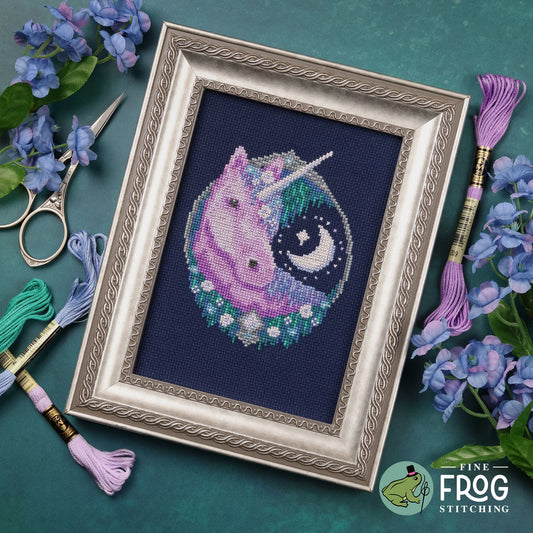Moon Garden Unicorn by Fine Frog Stitching