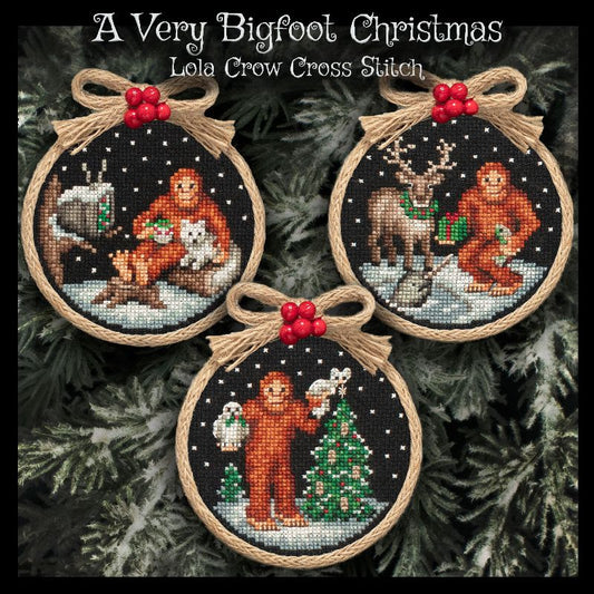 *Preorder* A Very Bigfoot Christmas Ornament Set by Lola Crow