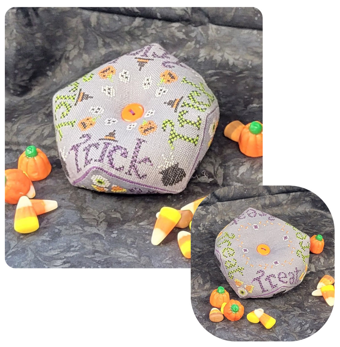 *Preorder* Trick or Treat Biscornu by Wildflower Stitching