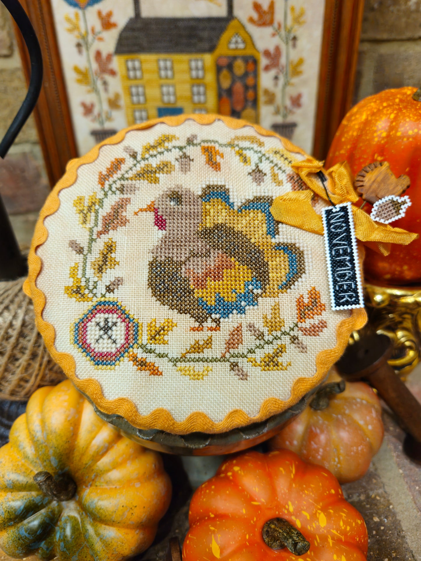 *Preorder* Pin Drum Shorties Month #11 Turkey by Quaint Rose Needlearts