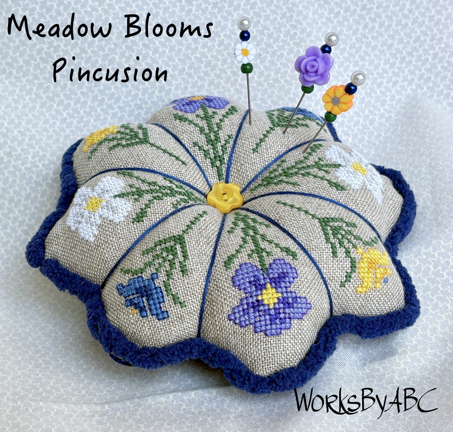 *Preorder* Meadow Blooms Pincushion by WorksByABC