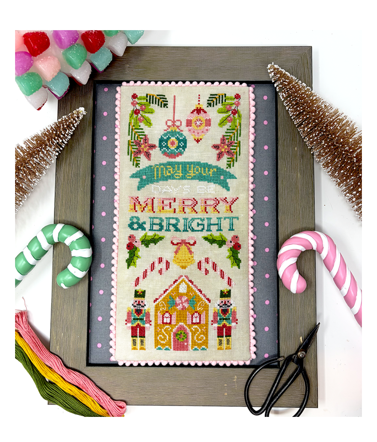 ✓ Bright Bell Pull by Tiny Modernist-Cross Stitch-Tiny Modernist-Millennial Fabrics